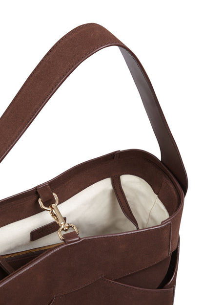PUZZLE TOTE | DARK CHOCOLATE SUEDE Tote bags Moi & Sass 