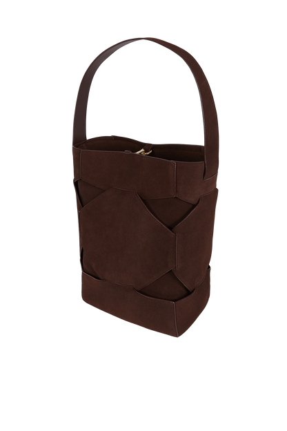 PUZZLE TOTE | DARK CHOCOLATE SUEDE
