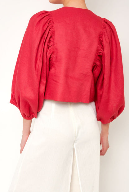 Rambla Linen Jacket - Red Jackets Diddo Madrid 