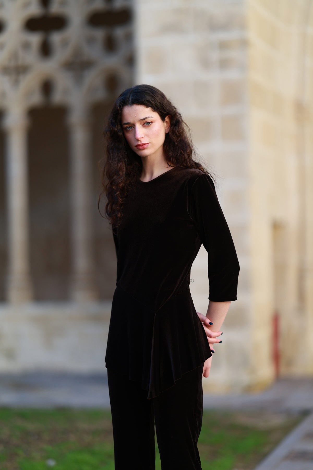 Ramo Brown Velvet Top Blouses Elisa Cortés 