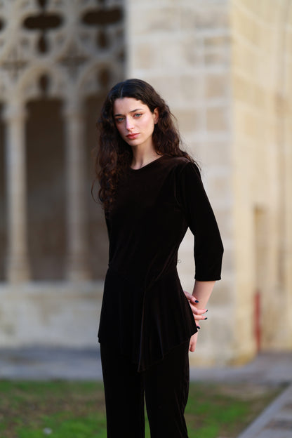 Ramo Brown Velvet Top Blouses Elisa Cortés 