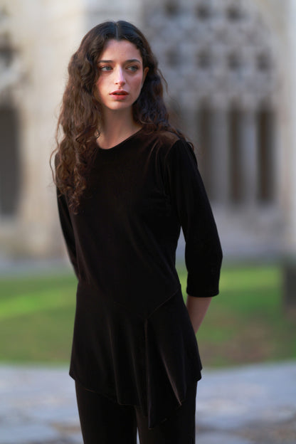 Ramo Brown Velvet Top Blouses Elisa Cortés 