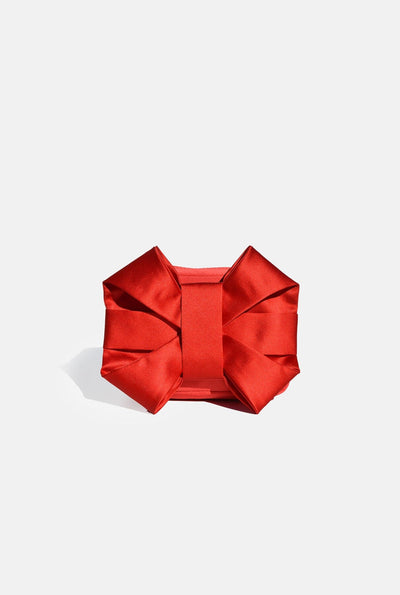 Red Satin Pulseta with Bow Hand bags Celina Martin 