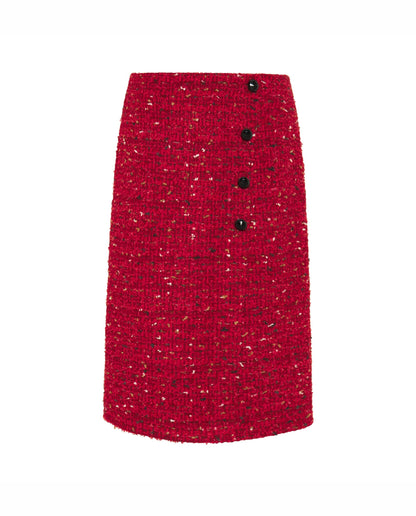 Red Tweed Skirt Skirts Mirto 