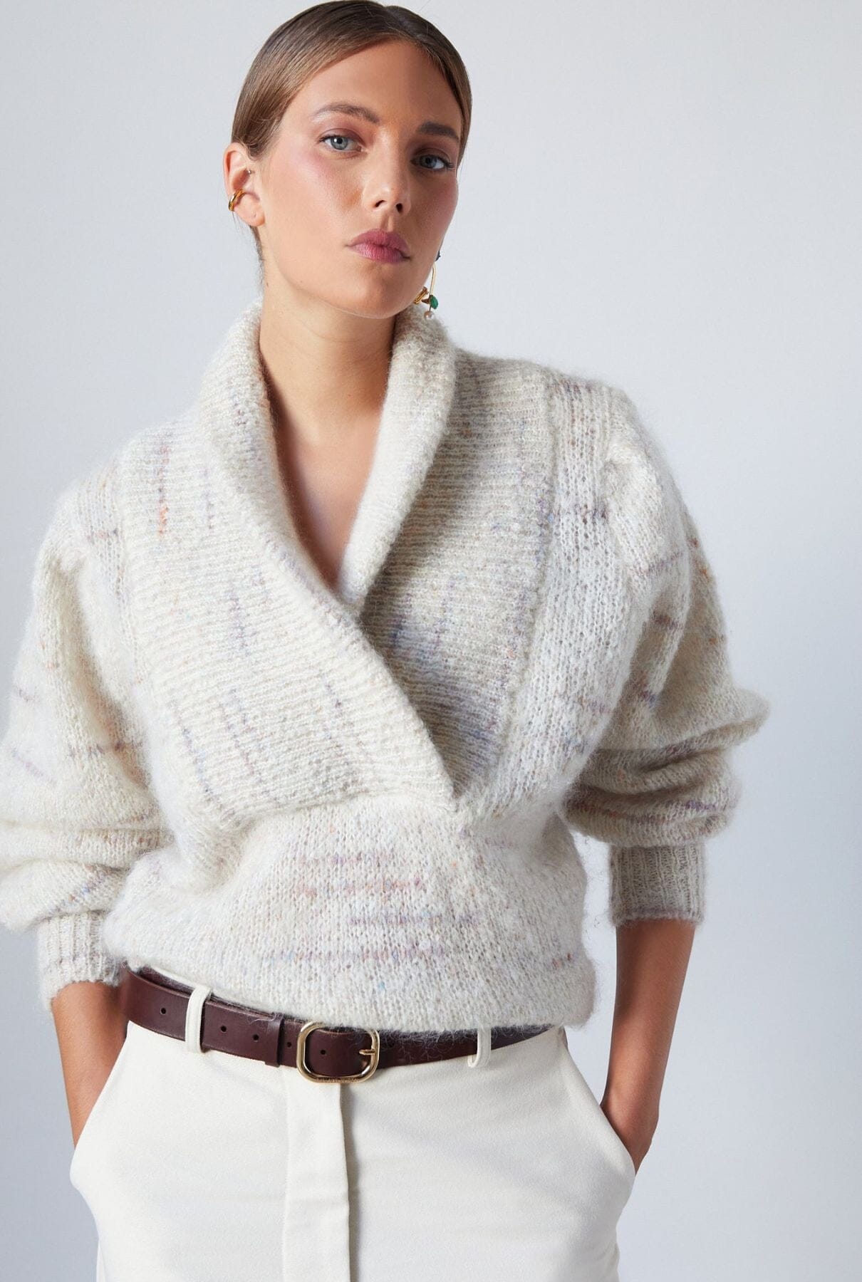 Ronald Sweater Oat Melange Sweaters The Label Edition 