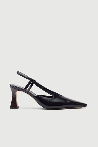 Rose Heels in Black Leather Heels AUGUSTA 