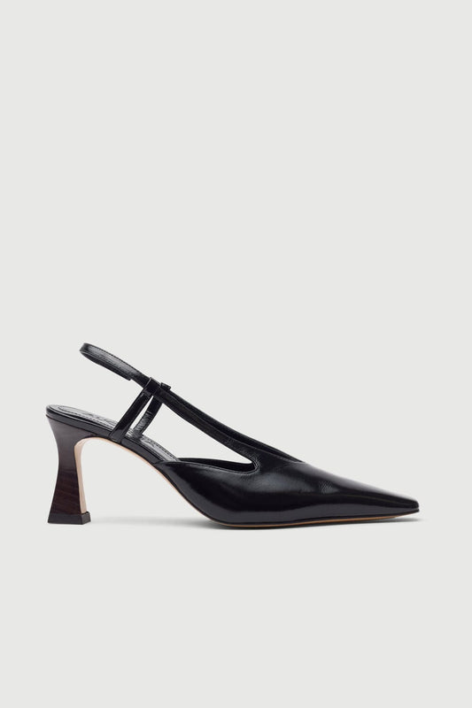 Rose Heels in Black Leather Heels AUGUSTA 
