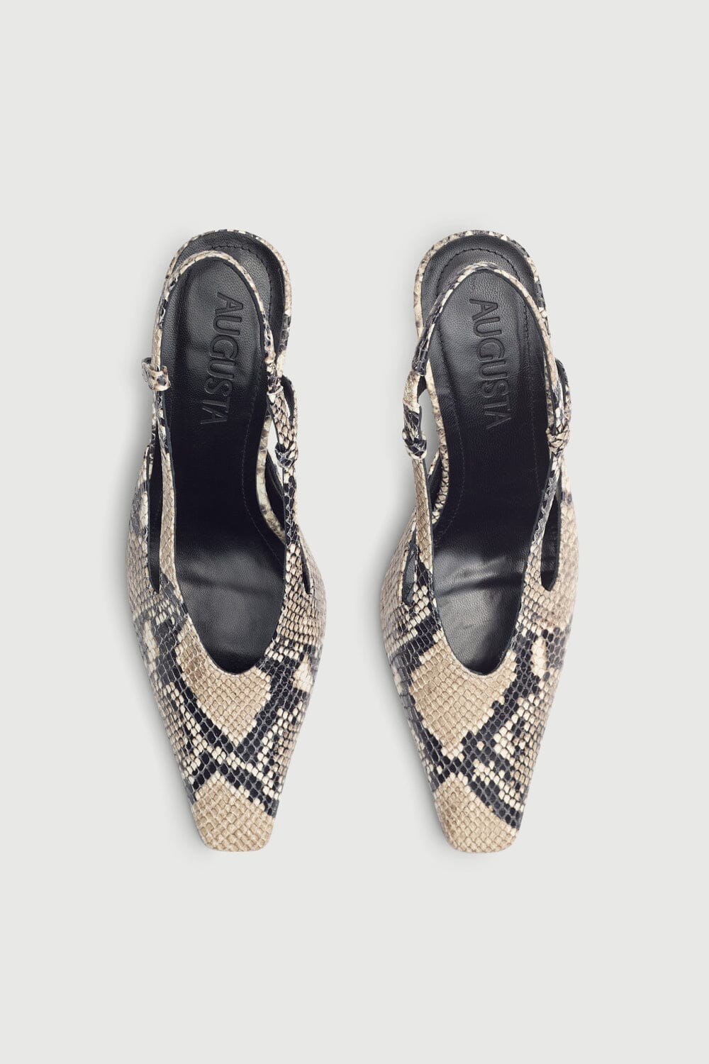 Rose Heels in Snake Print Leather Heels AUGUSTA 
