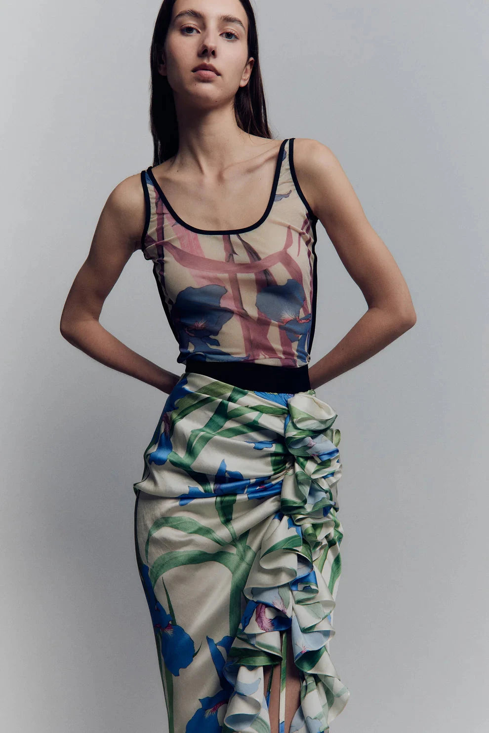 Ruffle Satin Skirt Skirts Juan Vidal 