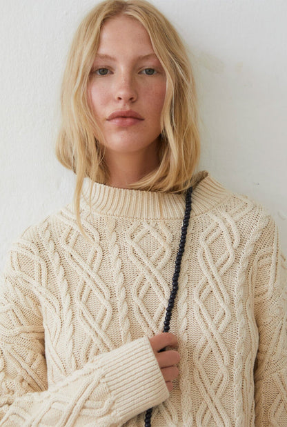 Russel Woman Cable Knit Jumper Sweaters The New Society 