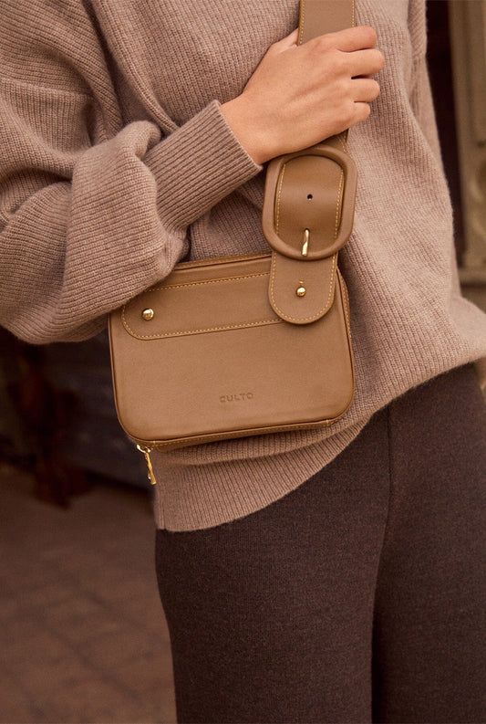 Sandy Taupe and Mustard Mini bags Culto 1105 