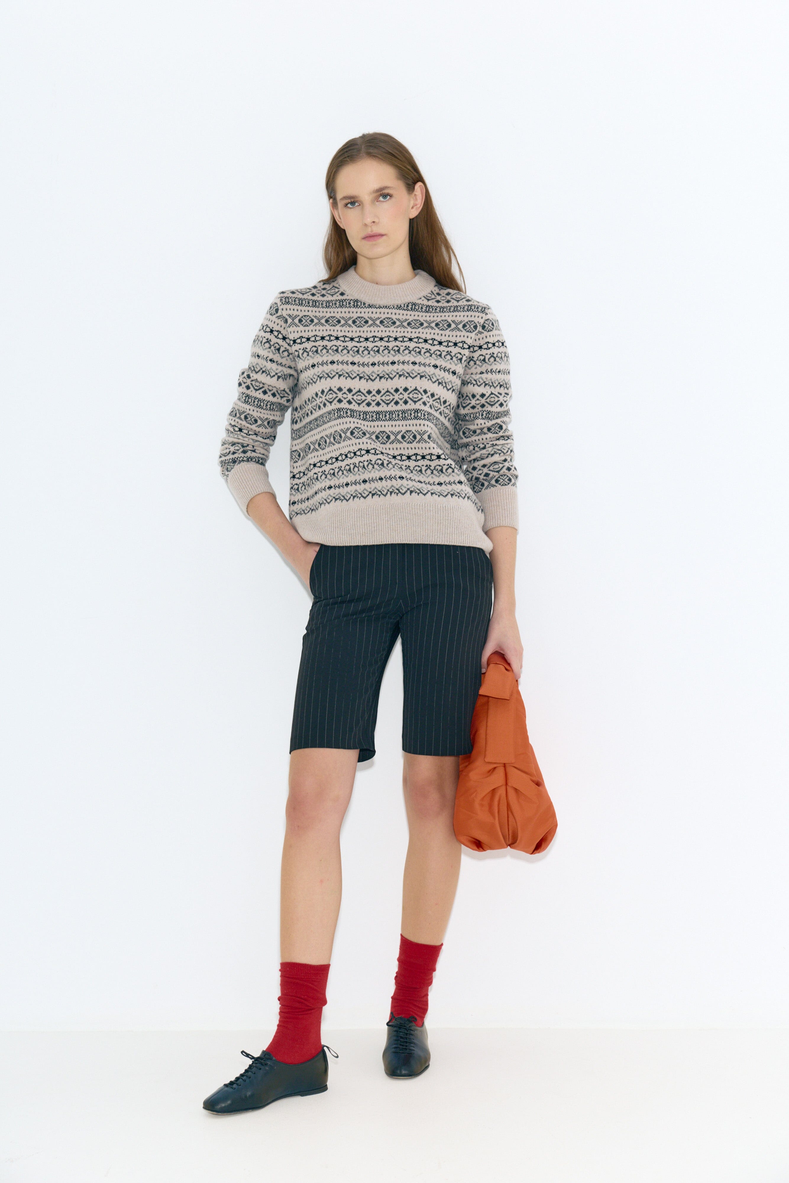 Sara Fair Isle Jumper Beige ES Fascinante