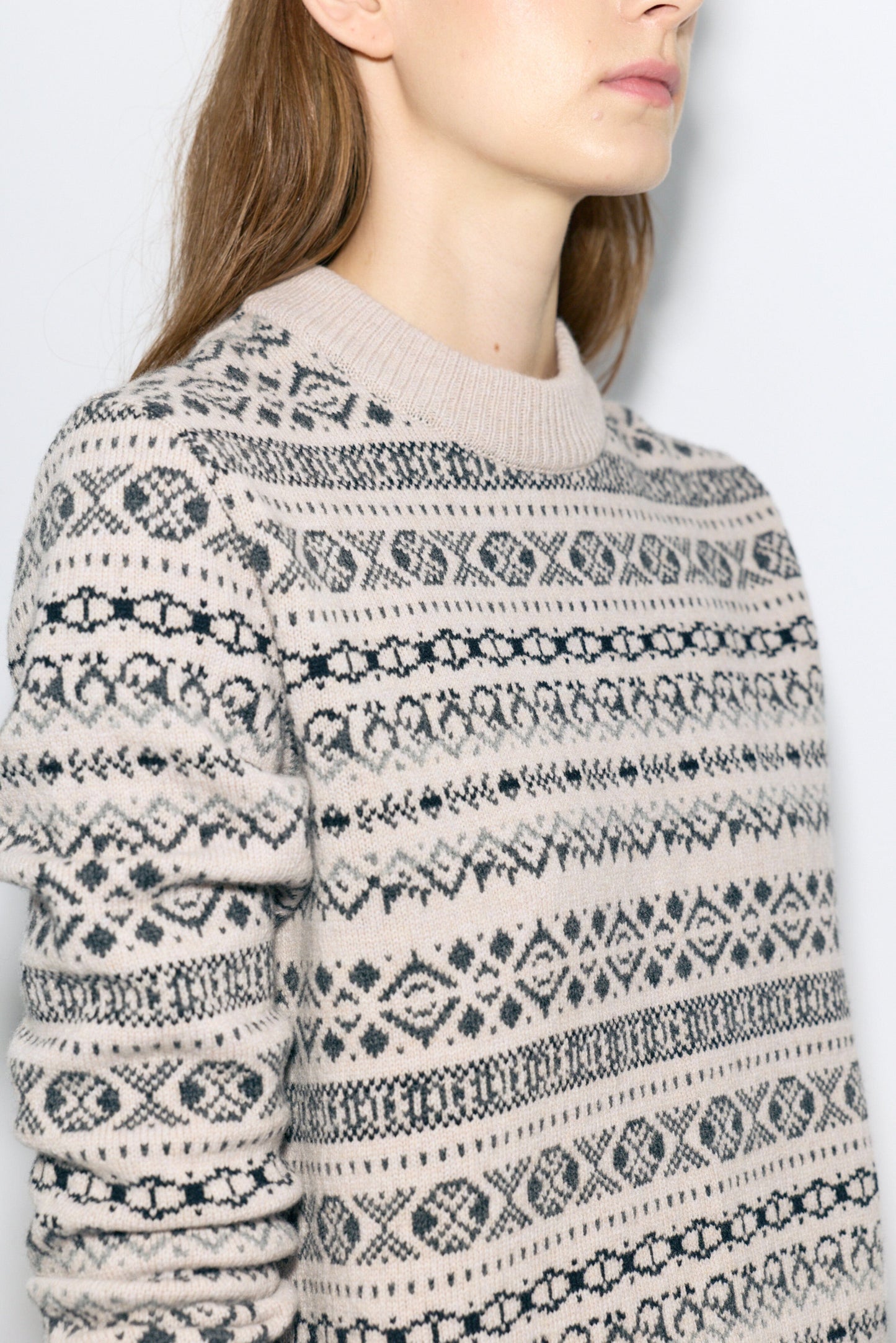 Sara Fair Isle Jumper Beige Sweaters Laia Alen 