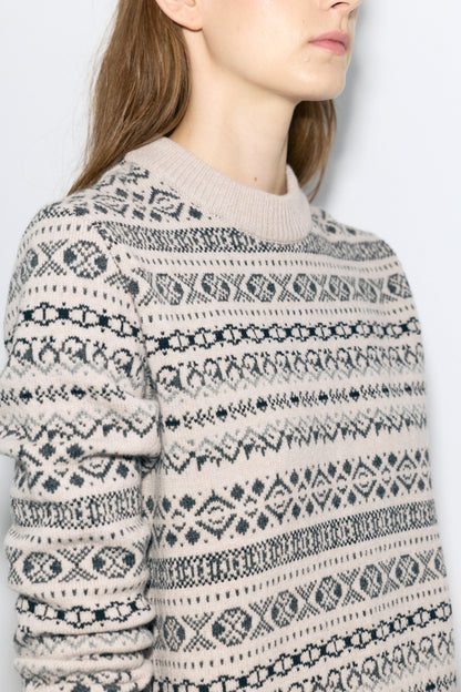 Sara Fair Isle Jumper Beige Sweaters Laia Alen 