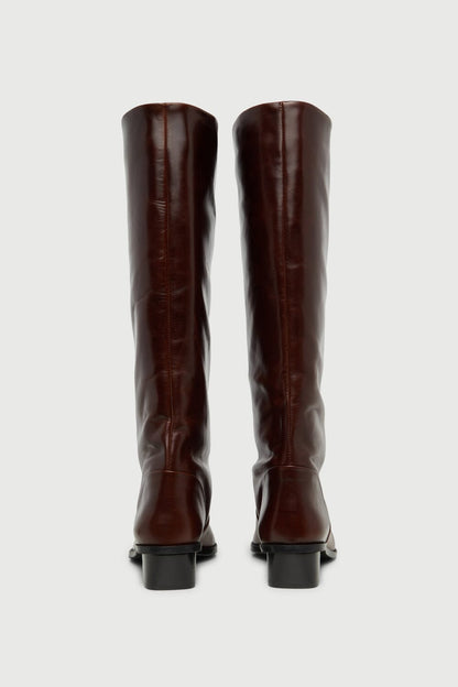 Sarah Boots in Chocolate Leather Boots AUGUSTA 