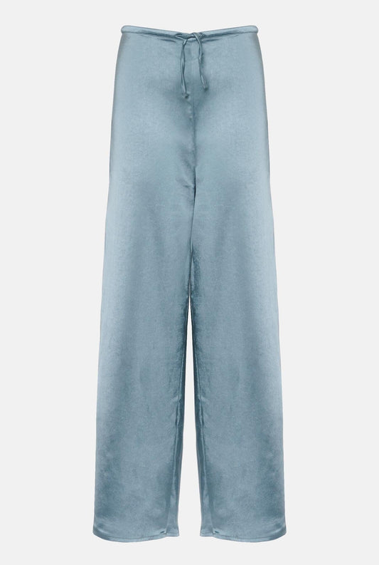 SATIN PANTS PETROLEUM BLUE Trousers The Villã Concept 