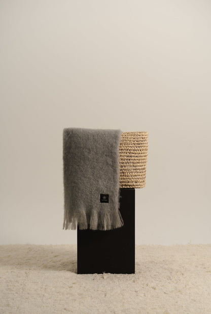 Soft Grey Mohair Scarf Foulards & Scarves ELEVAA 