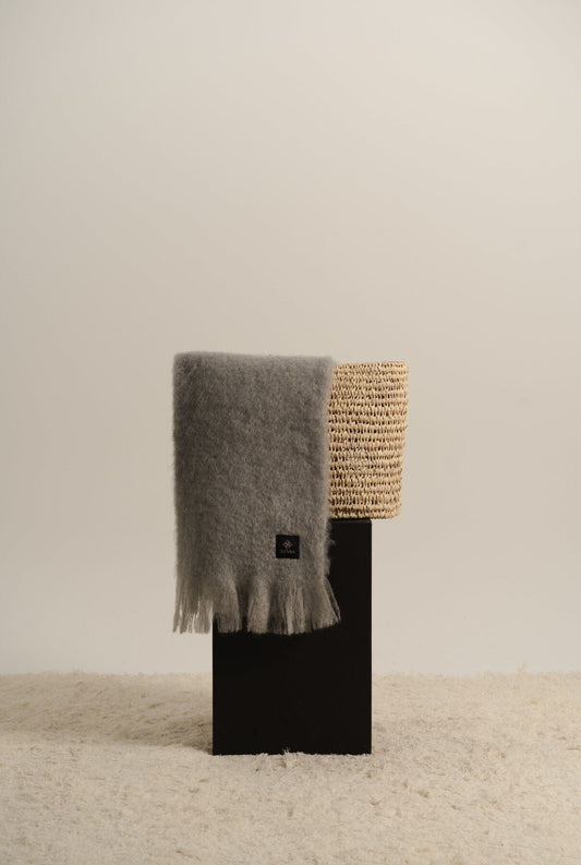 Soft Grey Mohair Scarf Foulards & Scarves ELEVAA 