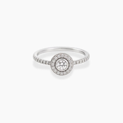 Solitario Bubbles Pavé — Anillo de compromiso en oro blanco 18k con diamantes Rings Elena Carrera 