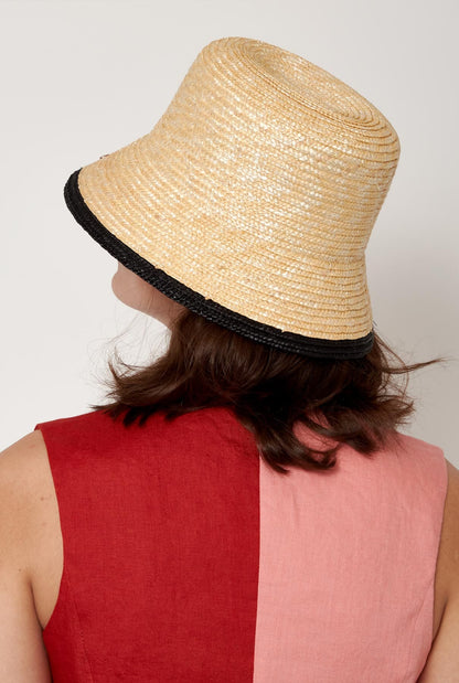 Sombrero Bucket Pescador Natural + Negro Hats Zahati 