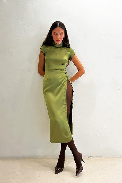 Southampton Satin Olive Dresses Amlul 