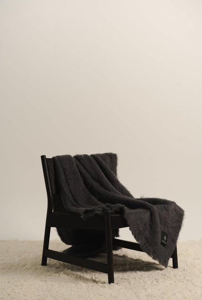 Stone Grey Mohair Blanket Accessories ELEVAA 
