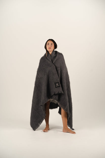 Stone Grey Mohair Blanket ELEVAA 
