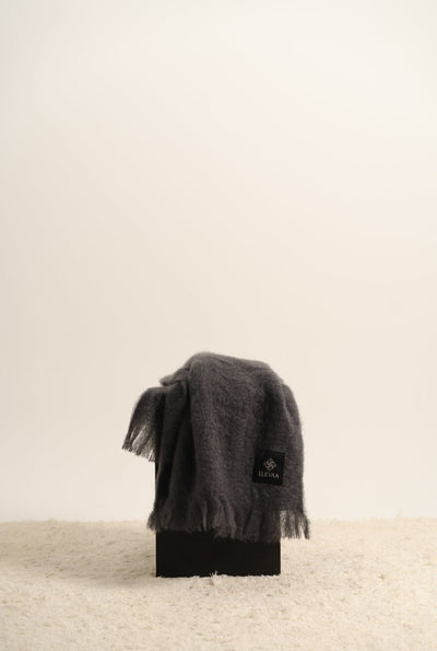 Stone Grey Mohair Shawl · Elevaa