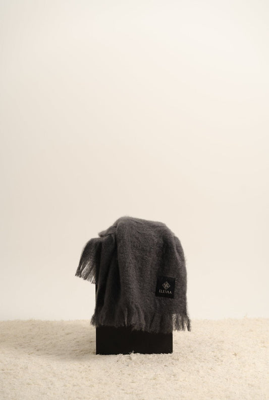 Stone Grey Mohair Shawl Foulards & Scarves ELEVAA 