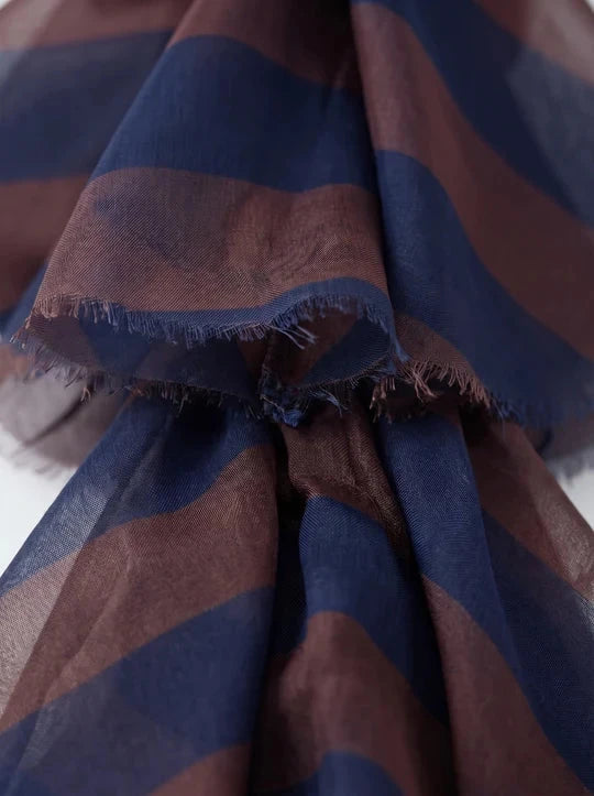 Striped Ruffle Blouse | navy Foulards & Scarves Julise Magon 