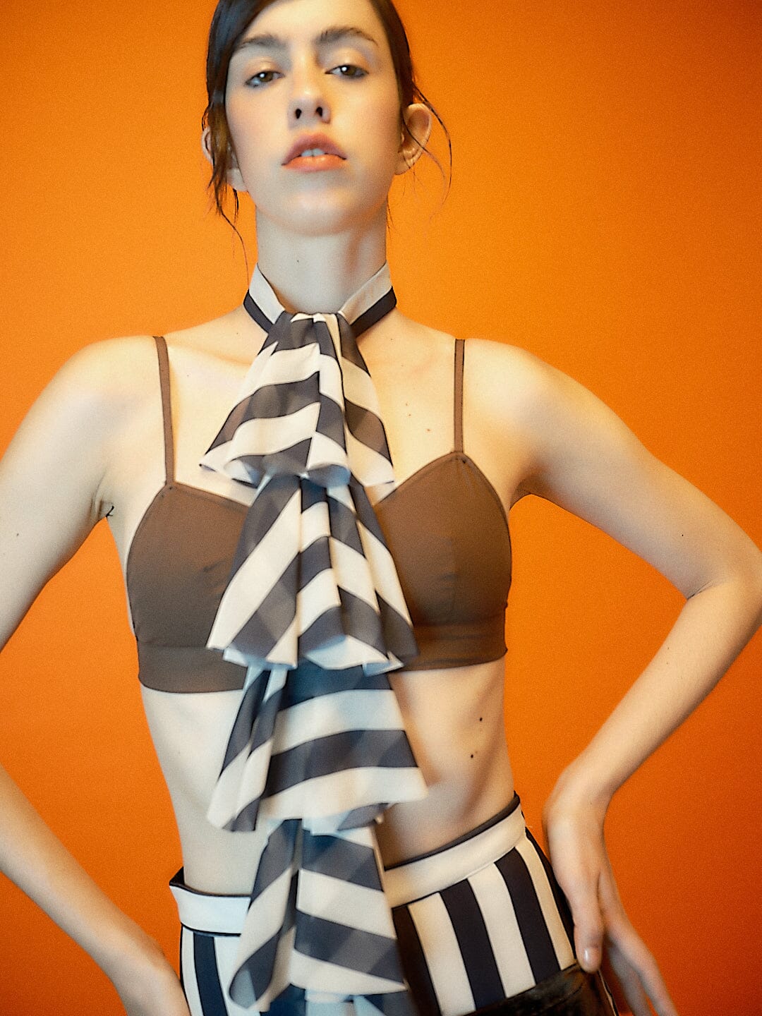Striped Ruffle Blouse Necklaces Julise Magon 
