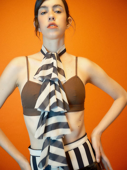 Striped Ruffle Blouse Necklaces Julise Magon 