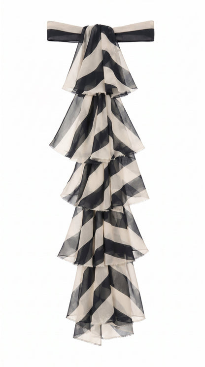 Striped Ruffle Blouse Necklaces Julise Magon 