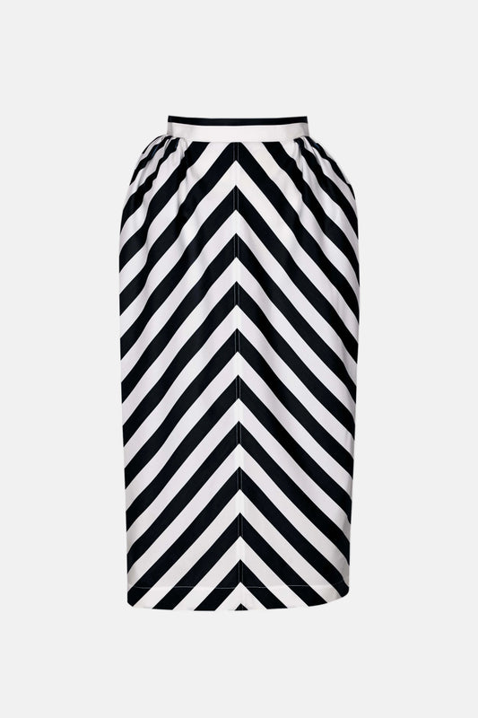 Structured B&W Stripes Skirt Skirts PALOMO SPAIN 