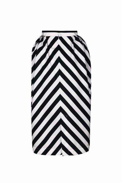 Structured B&W Stripes Skirt Skirts PALOMO SPAIN 