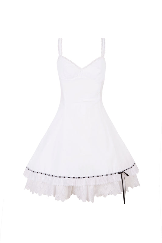 Structured White Mini-Dress Dresses PALOMO SPAIN 