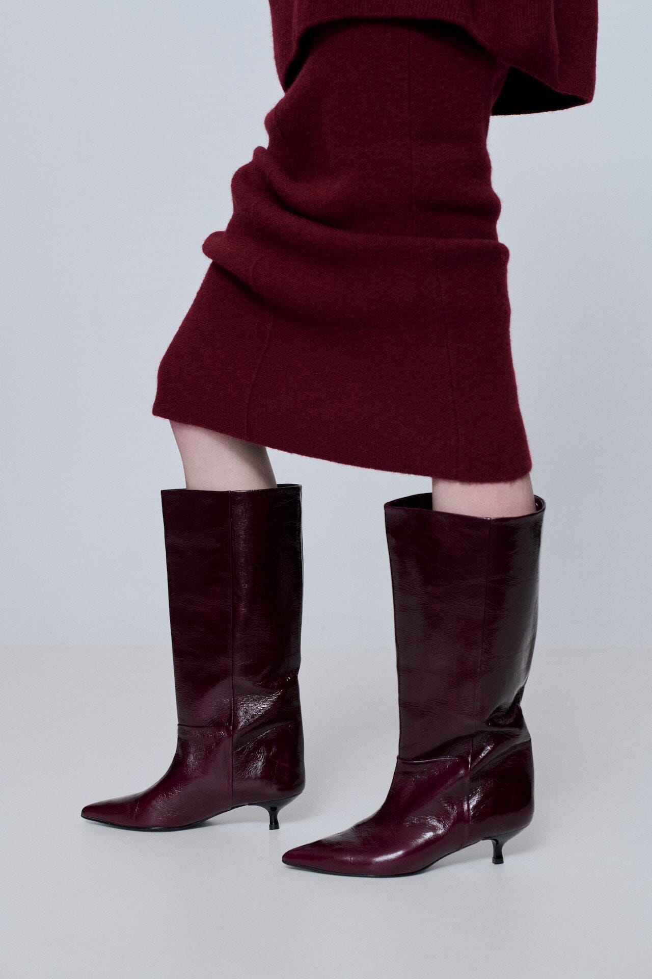 Sydney Boots in Burgundy Patent Leather Boots AUGUSTA 