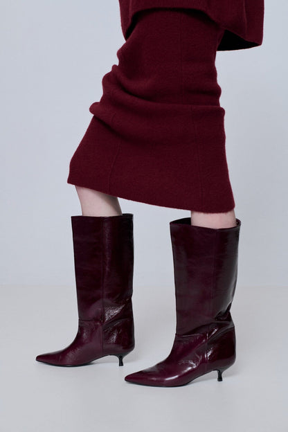 Sydney Boots in Burgundy Patent Leather Boots AUGUSTA 