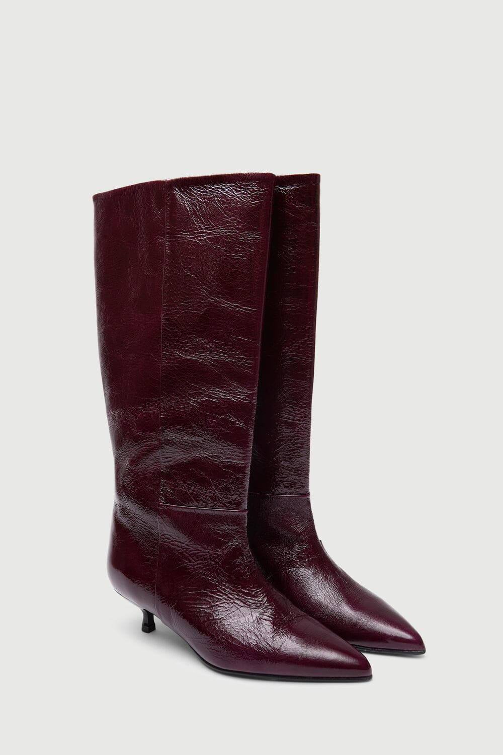 Sydney Boots in Burgundy Patent Leather Boots AUGUSTA 