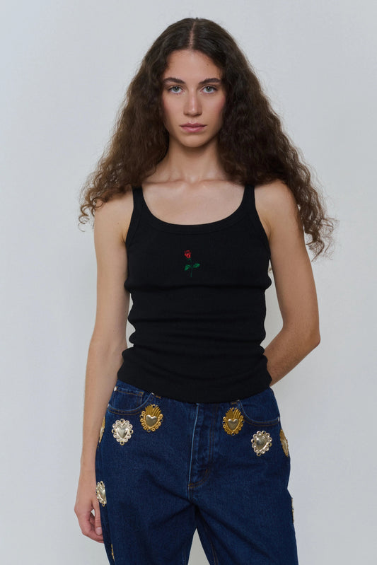 tank top negro clasico Tops and Blouses Ynes Suelves 