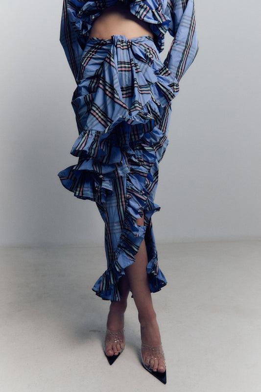 Tartan Kaos Ruffle Skirt Skirts Juan Vidal 