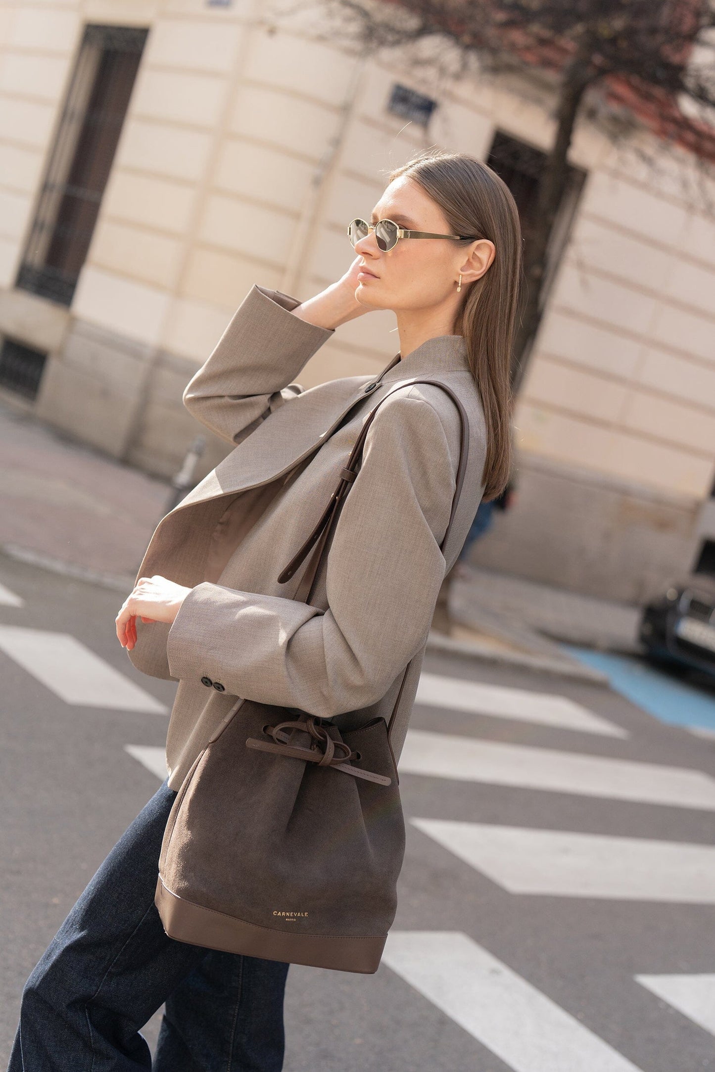 Telma Chocolate Suede Tote bags Carnevale Madrid 
