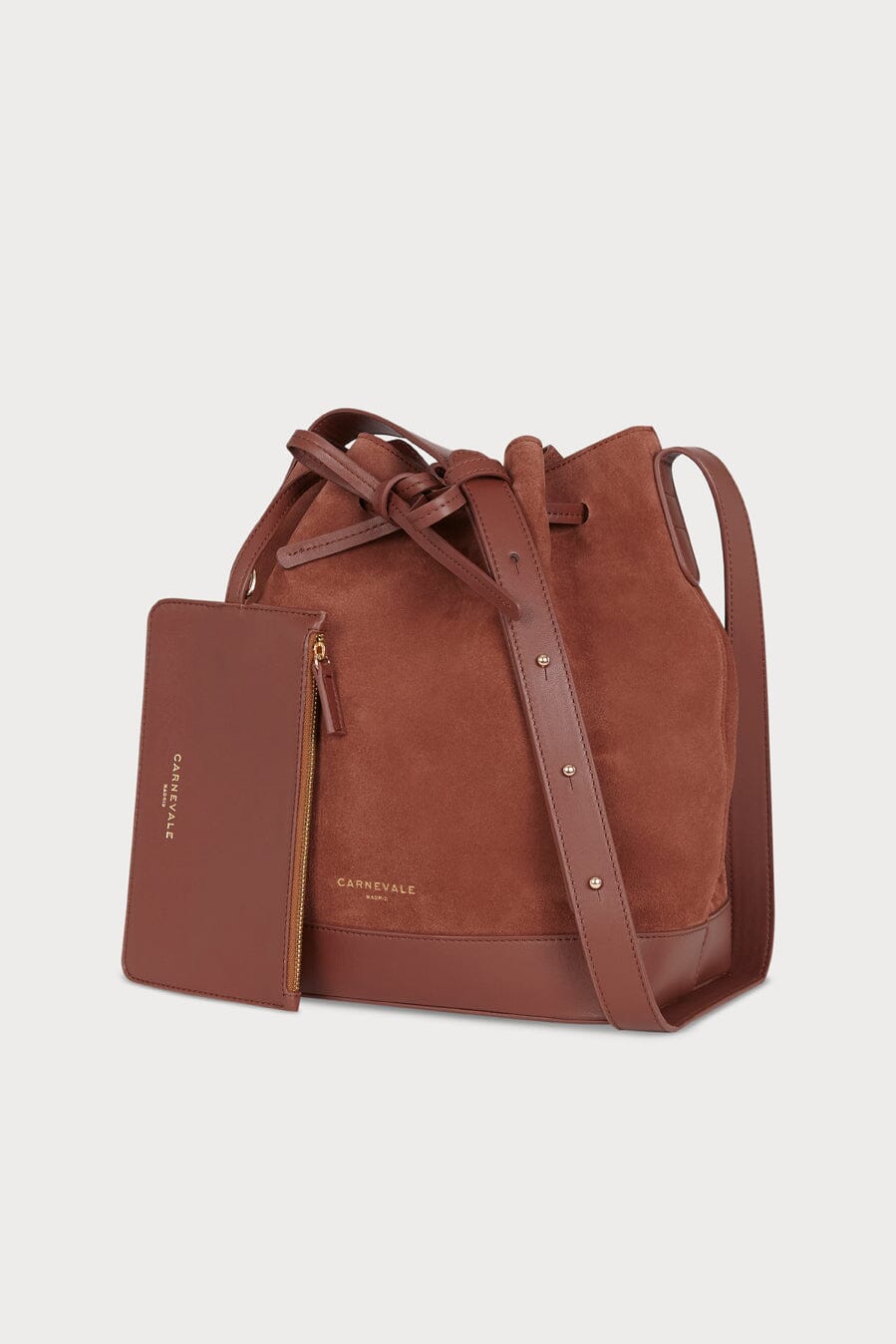 Telma Cognac Suede Tote bags Carnevale Madrid 