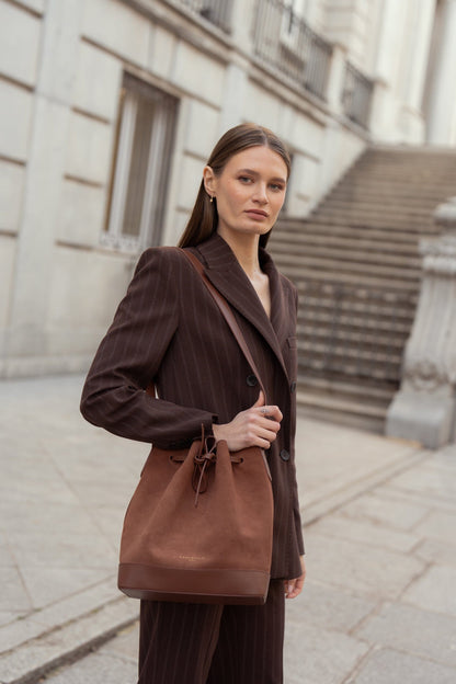 Telma Cognac Suede Tote bags Carnevale Madrid 