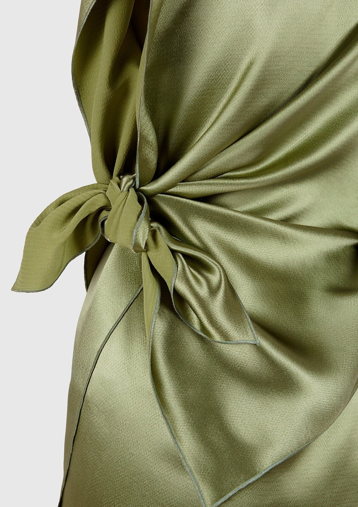 Tendril green silk 'pañoleta' dress Dresses Boscoier 