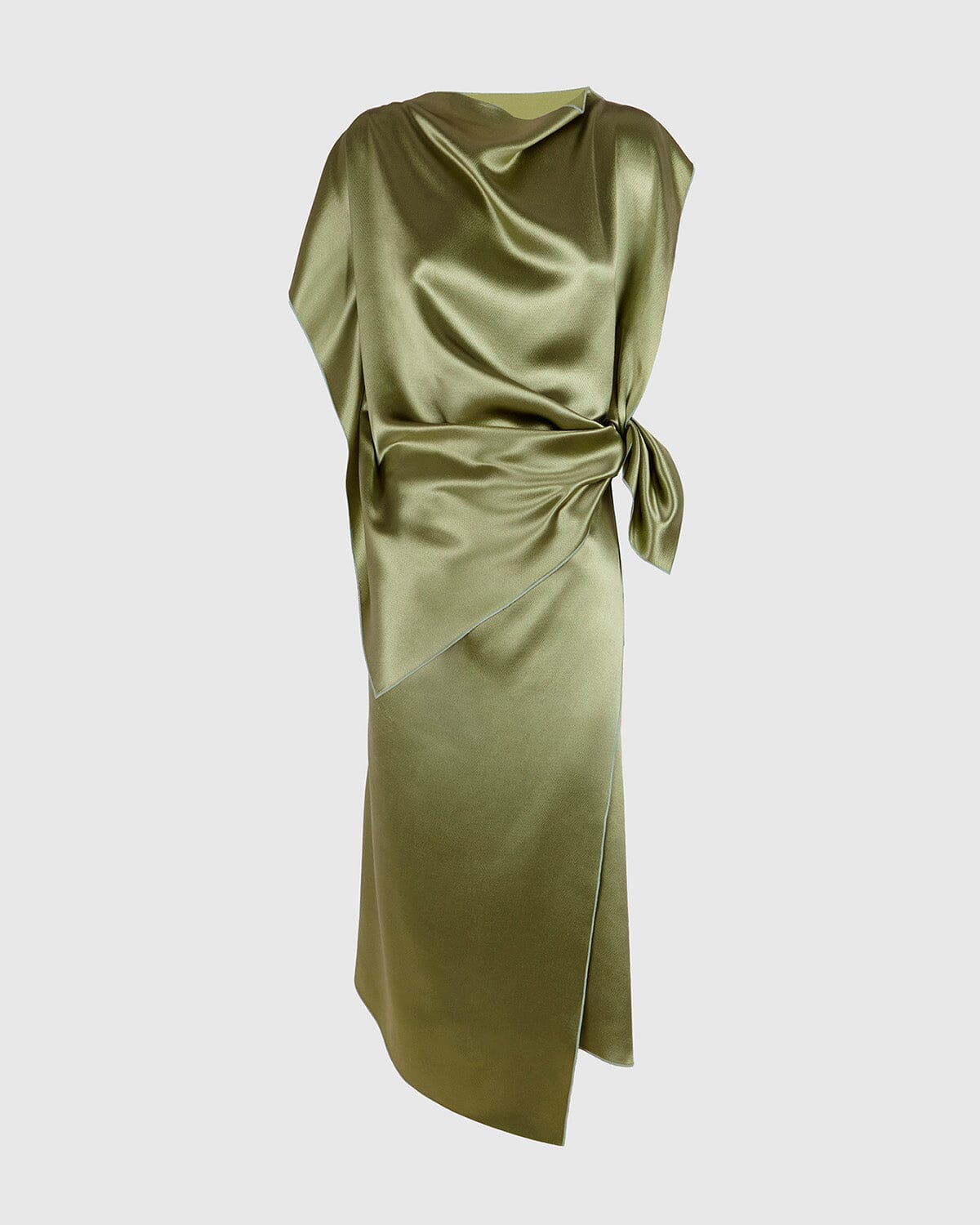Tendril green silk 'pañoleta' dress Dresses Boscoier 