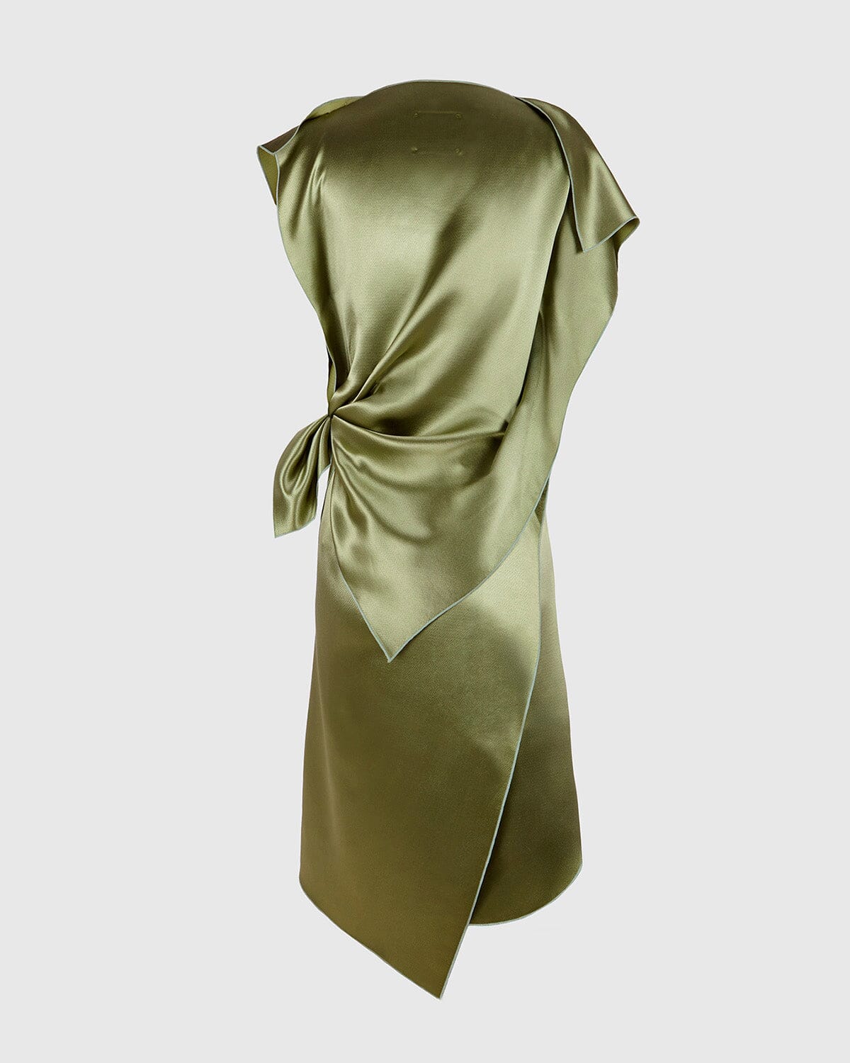 Tendril green silk 'pañoleta' dress Dresses Boscoier 