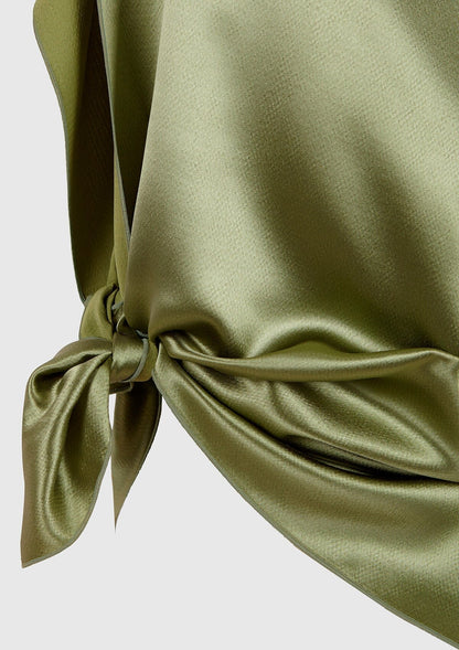 Tendril green silk 'pañoleta' top Tops and Blouses Boscoier 