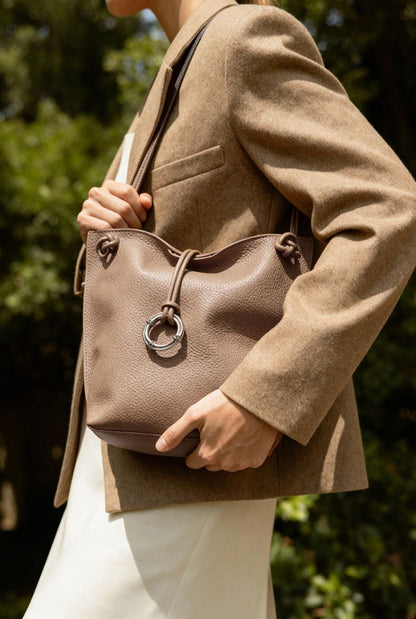 The Elena Bag Taupe Shoulder bags The Bag Lab 