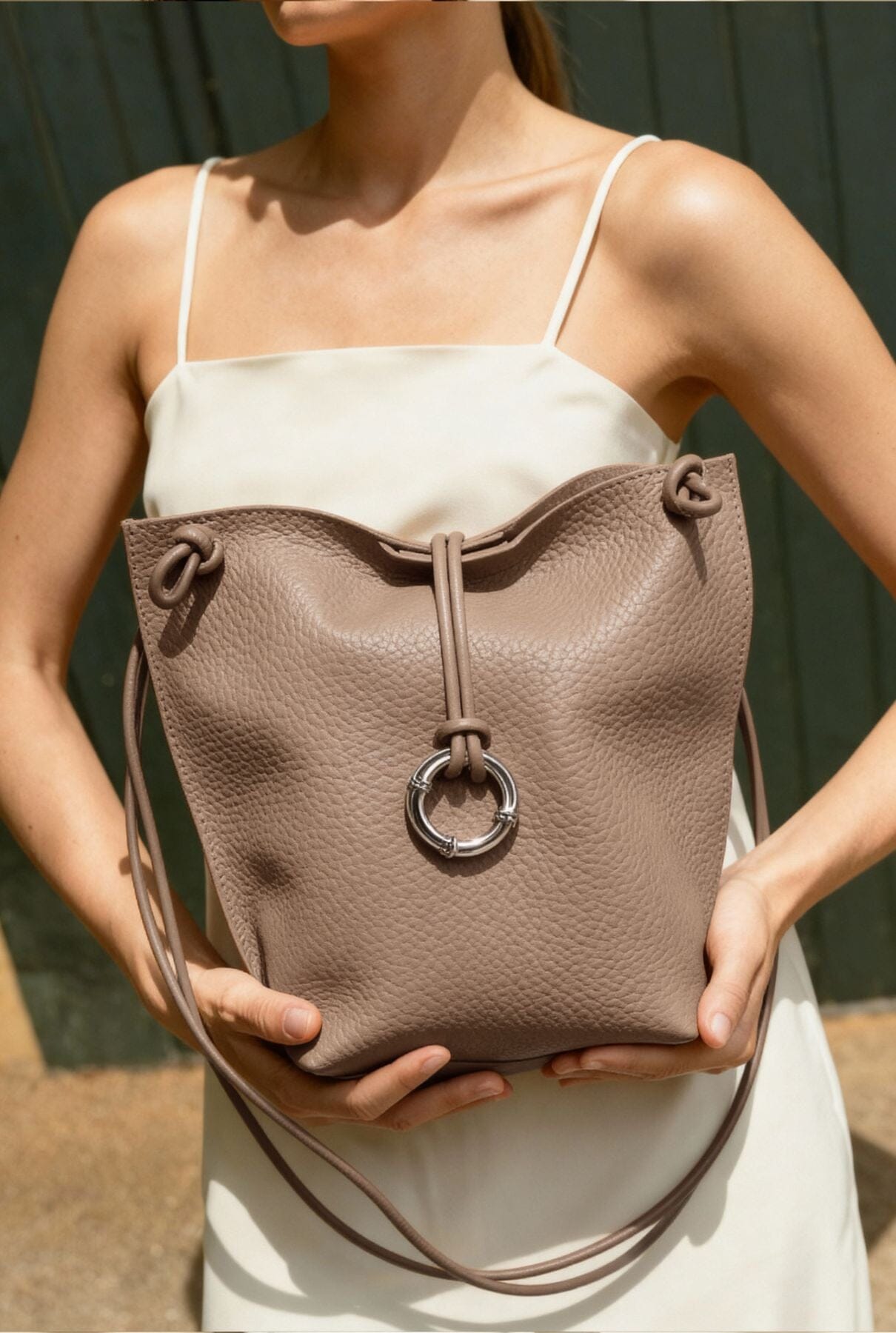 The Elena Bag Taupe Shoulder bags The Bag Lab 